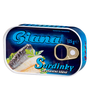 Sardinky ve vlastní šťávě 125 g 